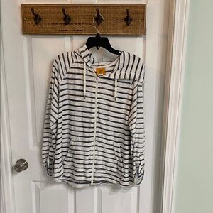 Ruby Rd. White and Blue Striped Jacket